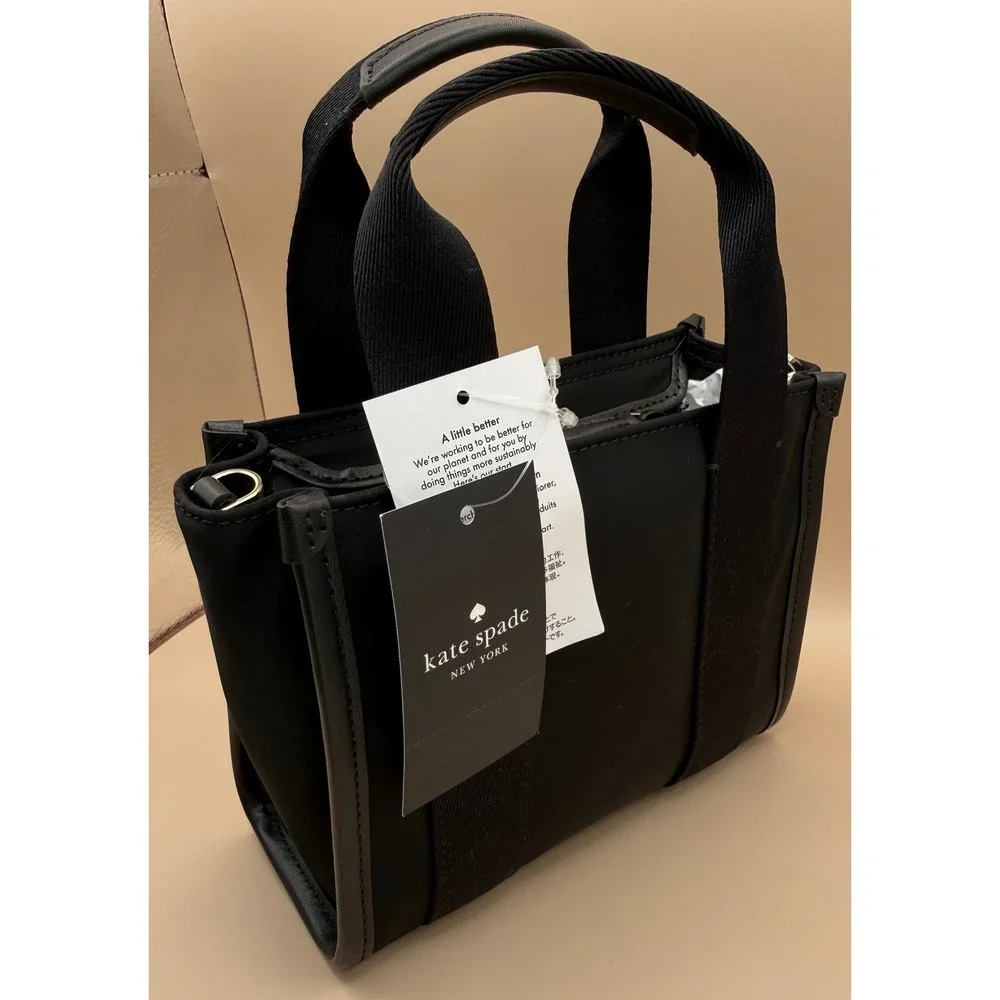 Kate Spade‎ New York Kip Mini Tote Black Nylon Crossbody Bag KL933 NWT